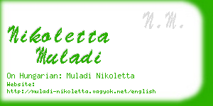 nikoletta muladi business card